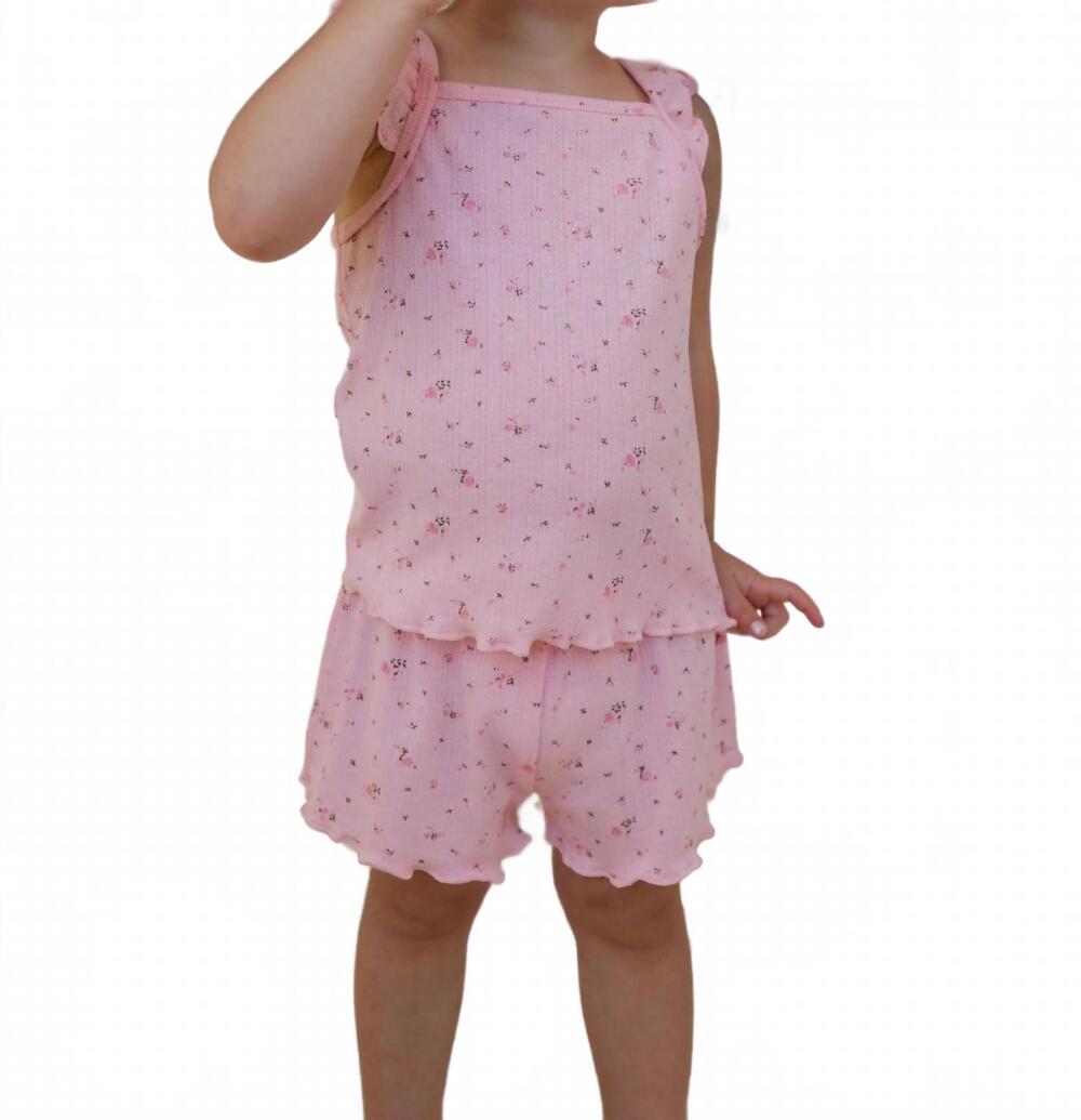 NEW IN MY JAMMERS pointelle tank short set in pink